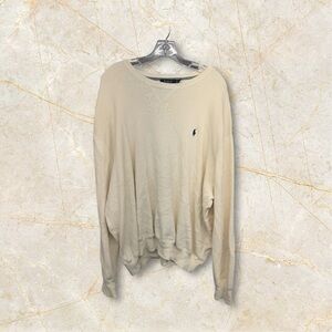 Polo Ralph Lauren Sweatshirt Mens 3XB Big Cream Long‎ Sleeve Crewneck Pullover